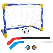  Outdoor Indoor Gate Goal Kids Size Set Practice with Ice Hockey Set I5G98286