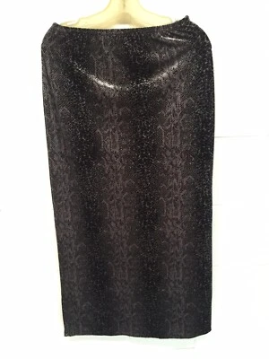 全新无标签 Kathy Lee 系列蛇纹印花灰色天鹅绒开衩裙 — 第 1/4 张图片