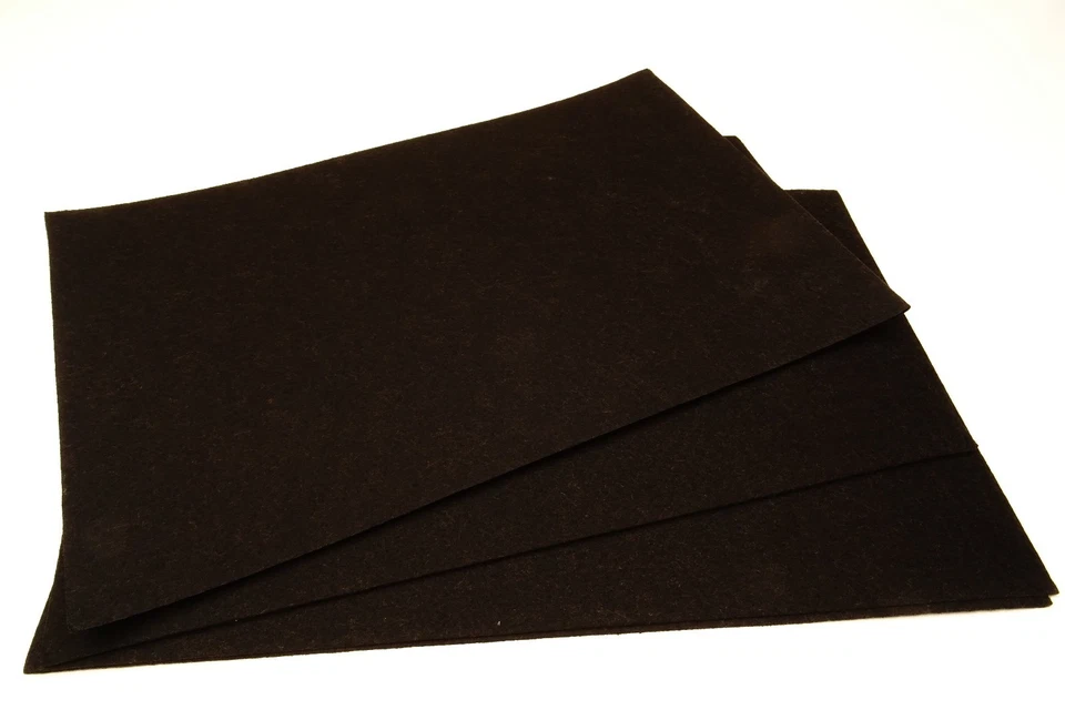 10 Pack A4 Felt Sheets Black - Arts & Craft Fabric Material Sewing Cut Outs