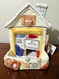 2004 Süßigkeiten Spender Schale Glas Sport Fan Haus Lefton People Treater NEU - Bild 1 von 8