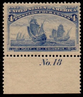 U.S. #233 MNH F-VF Plate Number 18 Single - Image 1 of 3