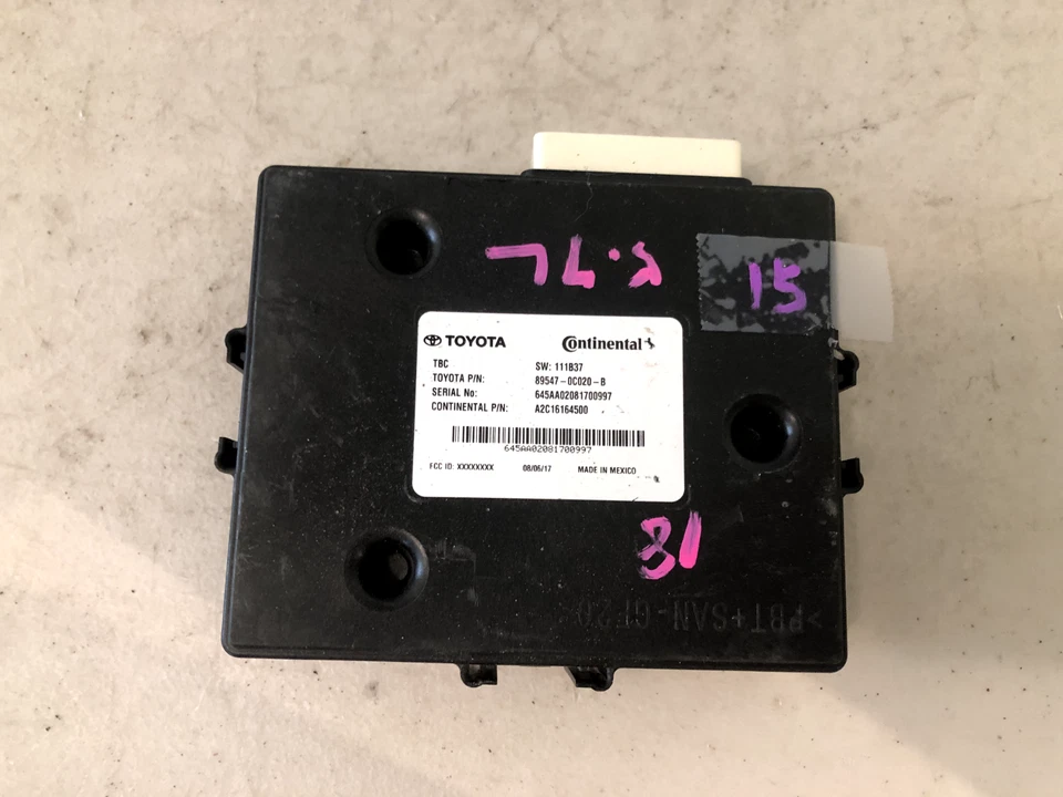 2017-2019 TOYOTA TUNDRA BRAKE CONTROL RELAY 89547-0C020-B OEM - Image 1 of 4