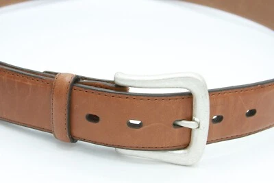 Cinturón de cuero marrón Nocona para hombre talla 40 tono plateado hebilla vaquero occidental Foto 1 de 4