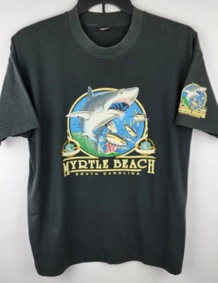 Camisa De Colección Fruit Of The Loom Best Myrtle Beach Puntada Única Tiburón Pez Para Hombres L Foto 1 de 4