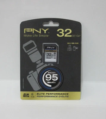 PNY 32G FS Elite V30 HD SD card for Panasonic WXF991K VX981K AC30 AC90 DVX200 - Image 1 of 2