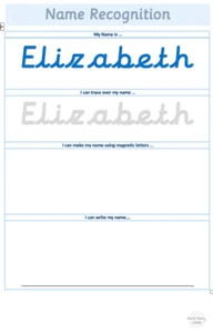 Name Recognition Word Mat Board Laminated Education Learning Writing Children A4 - Picture 1 of 2