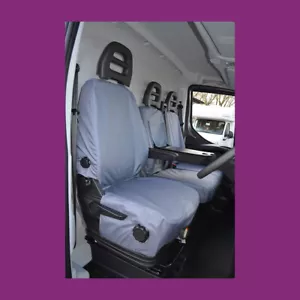 Fundas delanteras individuales de asiento doble individual Iveco Daily 2014-2022 a medida impermeables gris - Imagen 1 de 4