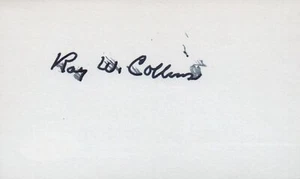 Ray Collins 1909 Boston Red Sox Signed 3x5 Index Card with JSA COA - Picture 1 of 2