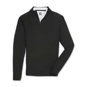 NEW Ladies FootJoy WOMENS 1/4 ZIP SPACE DYE PULLOVER MID-LAYER, BLACK, SMALL - Picture 1 of 4