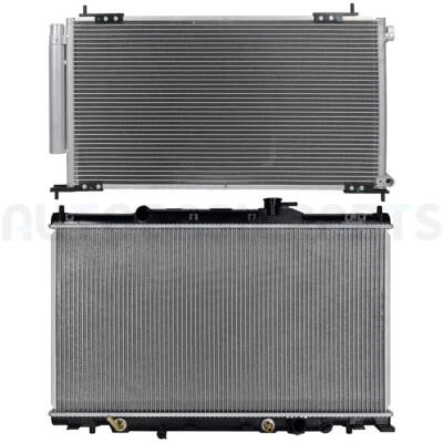 For 2007-2011 Honda Element 2.4L Aluminum Radiator & AC Condenser Cooling Kit Foto 1 de 4