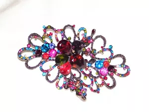 Multi Color Crystal Brooch, Pin gift for mom Wedding Brooch, Pin /1255 - Picture 1 of 8