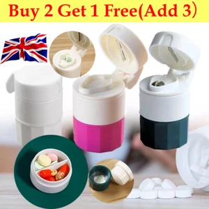 4 Layer Pill Medicine Holder Crusher Grinder Splitter Tablet Divider Storage Box - Picture 1 of 18