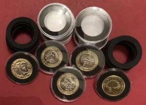 40 mm Acrylic Clear Coin Holder Capsules + Foam For £2 coin (No Coins) 1-100 - Picture 1 of 2