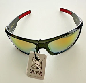 Herren Choppers gelb verspiegelt getönt Sonnenbrille Sonnen Augenschutz ein Paar - Bild 1 von 4