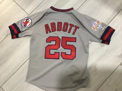 Jim Abbott 1989 California Angels Men's Cooperstown Grey Road All Star Jersey - Image 1 of 3