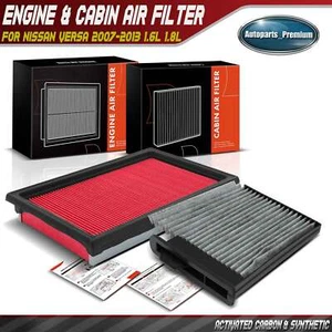 Engine & Activated Carbon Cabin Air Filter for Nissan Versa 2007-2012 1.6L 1.8L - Picture 1 of 8