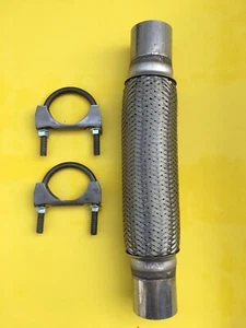 1 3/4”x 10”x 14” Exhaust Flex Pipe Tube Heavy Duty Stainless Steel W/clamps - Picture 1 of 1