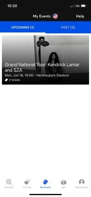 2 Tickets (Energy Floor) To Kendrick & SZA Show in Hershey PA. 7pm June 16th 25 - Image 1 of 3