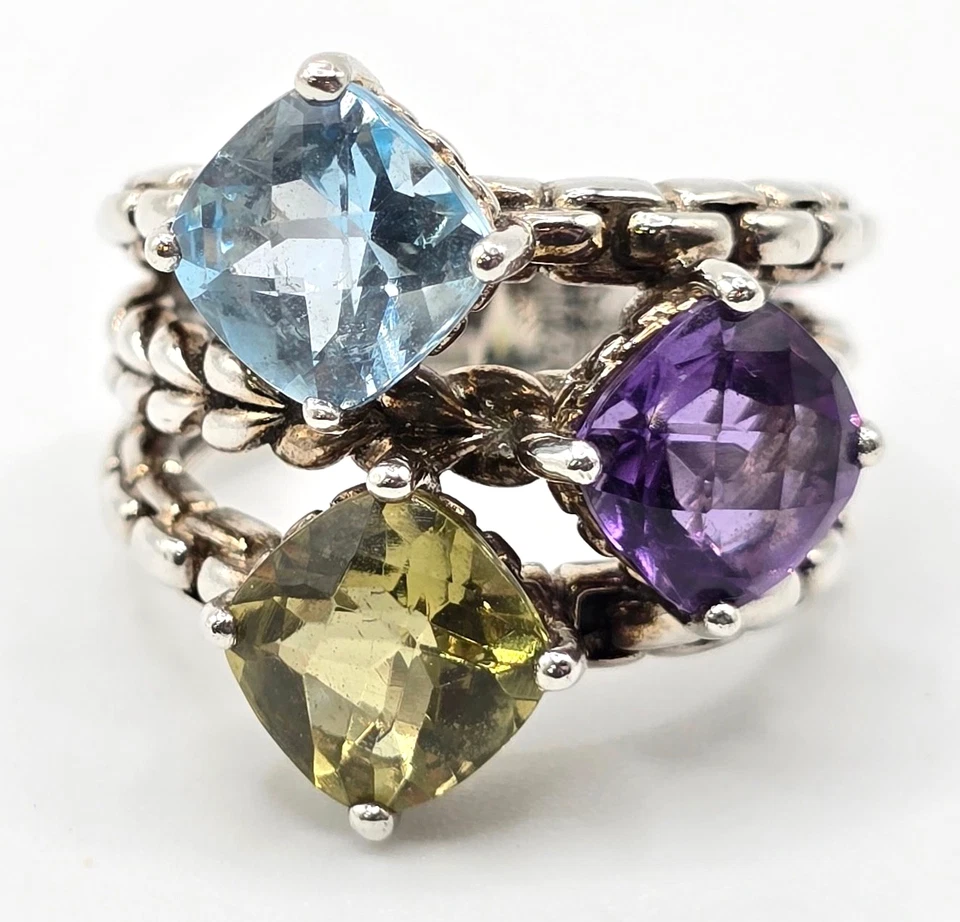 Anillo de piedras preciosas de plata esterlina de celebración JAI John Hardy - talla 5 Foto 1 de 4