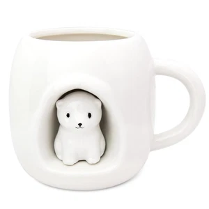 14 Unzen Eisbär Kaffeebecher - Niedliche 3D Keramik Teetasse für Männer & Frauen - N... - Bild 1 von 6