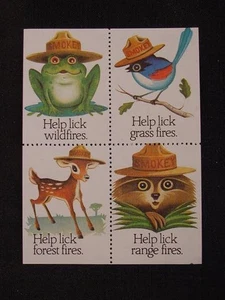 1983 Smokey Bear Poster Stamps SBr. 105-108 - Picture 1 of 1