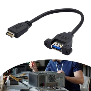 USB 3.2 Front Panel Cable Black Quick Connection for Computer Assembly - Afbeelding 1 van 10