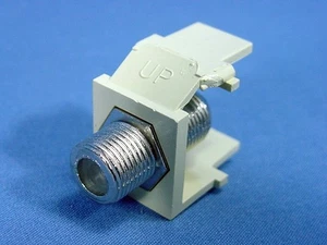 Leviton Ivory Quickport Snap-In Female F-Type Coax Cable Jack 75-Ohm 41084-FIF - Picture 1 of 5