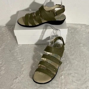 Propet Aurora Olive Green Leather Adjustable Sandals Women’s Size 7.5 W(D) - Picture 1 of 10