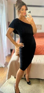 Schwarzes Midikleid mit Rüschen One Shoulder Größe M von Bailey 44 - Bild 1 von 7