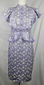 Wiwalorna lila Blumen Schößchen Kleid Gr. M Fairycore Coquette Fairygoth - Bild 1 von 5