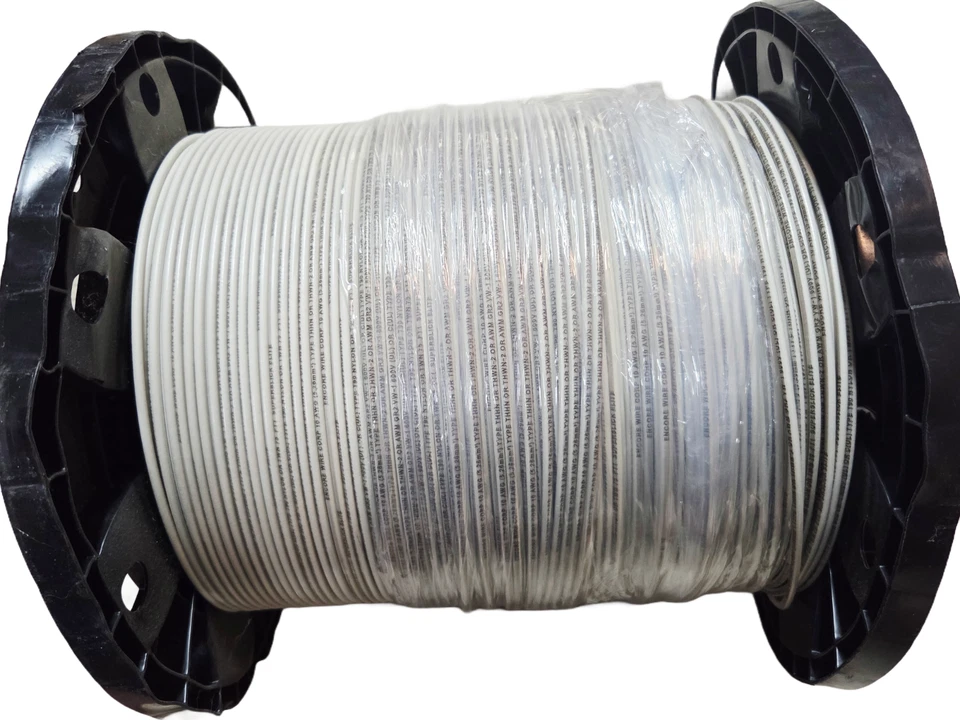 Encore 10awg Solid Superslick wire 2500ft white - Image 1 of 1