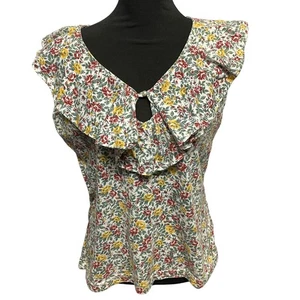 True American Classics Top Medium Blumen Rüschen ärmellos 90er Vintage - Bild 1 von 14