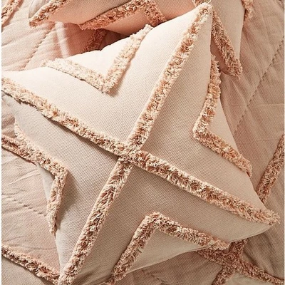 Funda de almohada Anthropologie texturizada Corell Euro Sham color rosa algodón 26x26 Foto 1 de 4