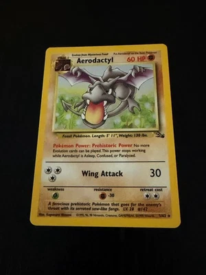 1999 Pokémon Fossil Holo Rare Aerodactyl 1/62 Near Mint - Image 1 of 4