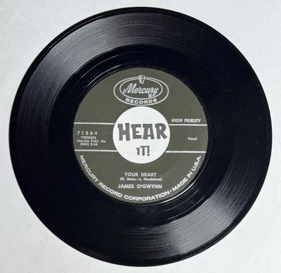 Wailing Country Hillbilly 45 JAMES O'GWYNN Your Heart / Too Much MERCURY hear Foto 1 de 3