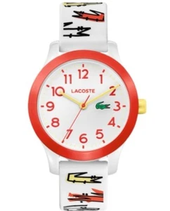 Lacoste Women's Kids Watch 2030018 Red White Quartz Rubber Strap - Picture 1 of 8