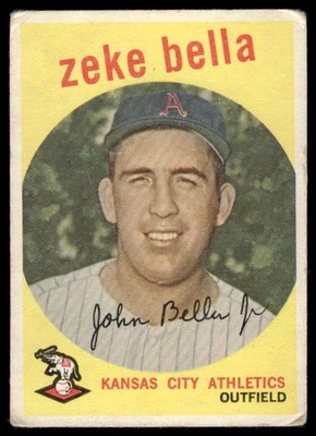 1959 Topps #254 Zeke Bella White/lighter back VG - Image 1 of 2