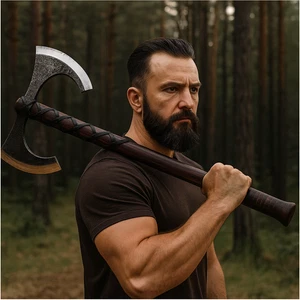 Handgemachte Doppelkopf-Wikingeraxt, große nordische Axt, handgeschmiedete Axt - Picture 1 of 6