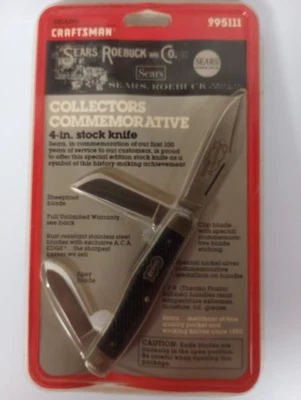 Sears/Craftsman 100th Anniversary 95111 4" Stockman Knife New in Blister Pack - Image 1 of 4