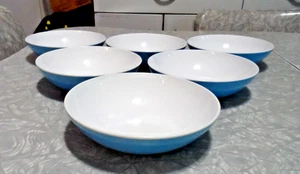 CENTURA par CORNING ROBIN OEUF BLEU 6 pièces. LOT DE 6 BOLS CÉRÉALES/SOUPE/DESSERT - Photo 1/4