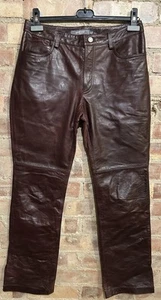GAP Women’s Leather Trousers Size 8 Bootcut Western Y2K W31 L28 Rise 10” - Picture 1 of 8