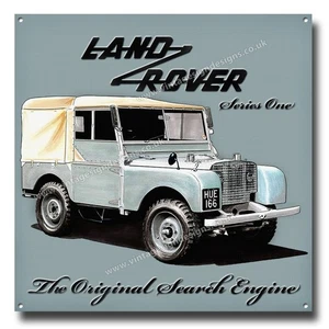 LAND ROVER THE ORIGINAL SEARCH ENGINE METAL SIGN.- SIZE 12" X 12". - Foto 1 di 1