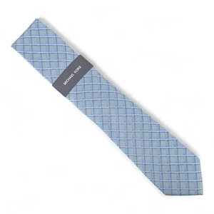 Cravatta cravatta uomo Michael Kors Helder check classica 3" misto seta verde blu 69€ - Foto 1 di 5