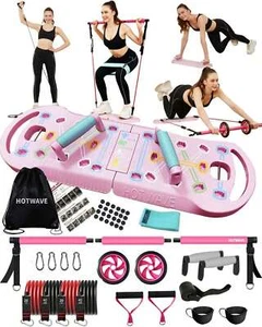 20in1 Portable Fitness Set w/Push-Up Board, Resistance Bands +Ab Rollers Workout - Picture 1 of 7