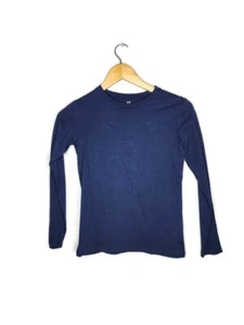 H&M Navy Blue Cotton Long Sleeve Top Size 8-10 - Picture 1 of 4