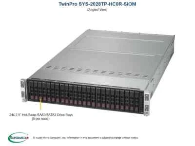 Supermicro SYS-2028TP-HC0R-SIOM Barebones Server NEW IN STOCK 5 Yr Warranty - Image 1 of 4
