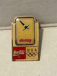 Coca Cola USA Diving Team Olympics Souvenir Collectable Hat / Lapel - Picture 1 of 2