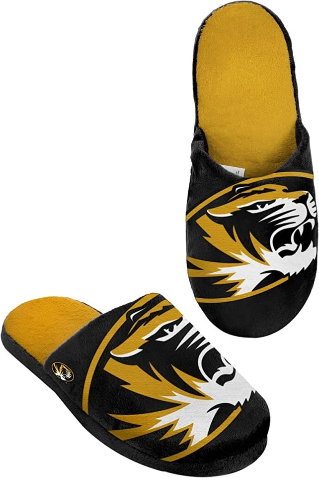 Missouri Tigers NCAA Big Logo Slide Men's Slippers w/ Gripper Soles SMALL 7/8 - Image 1 of 1