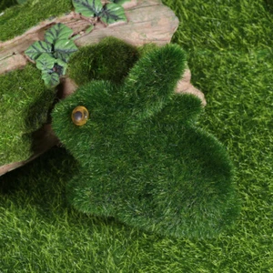 Artificial Moss Decoration Rabbit Statue Figurines Simulation Rabbit Model - Picture 1 of 11