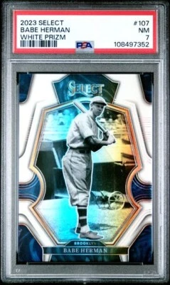 Panini Select #107 Babe Herman 2023 - Prizm blanco/149 PSA 7 Foto 1 de 2